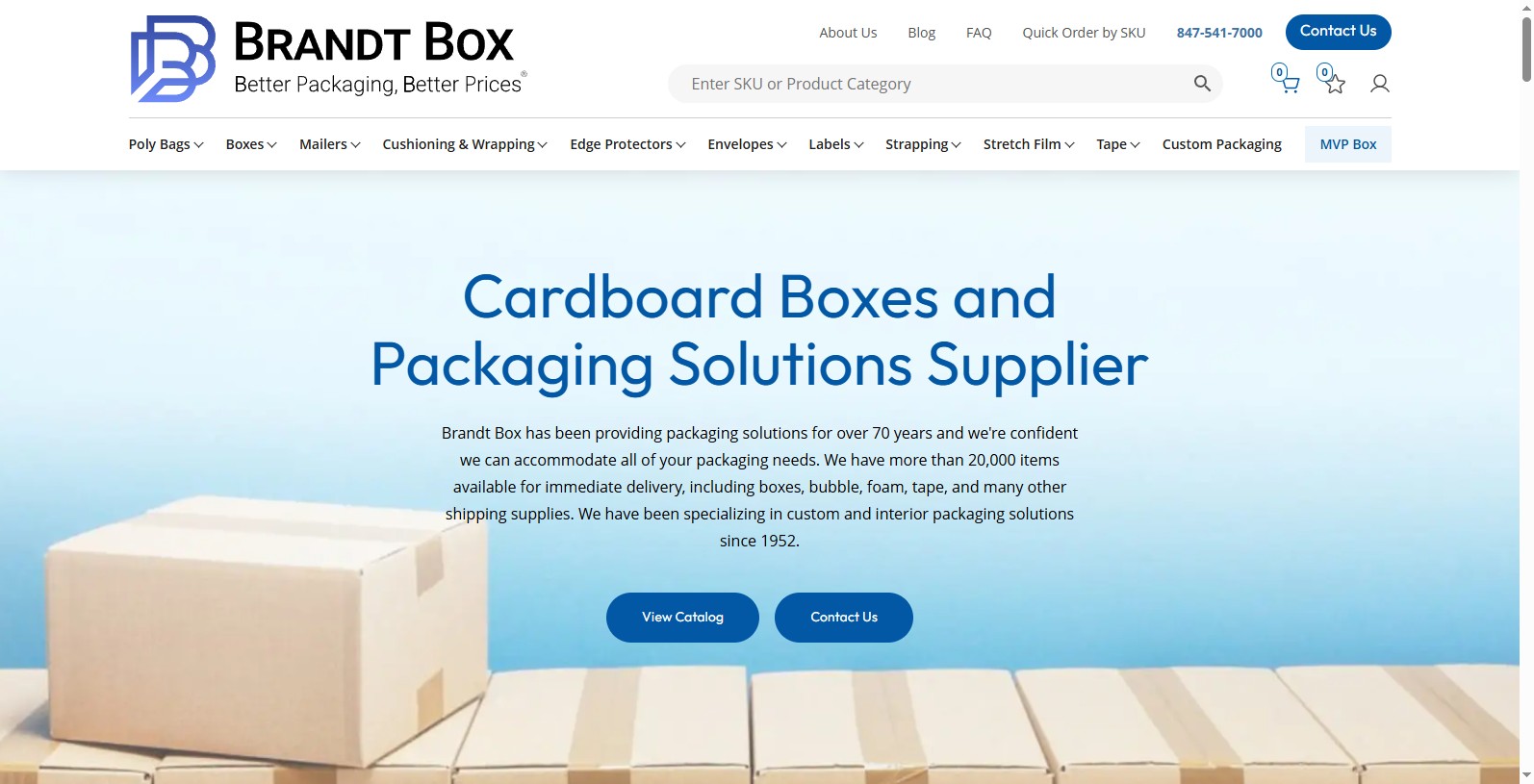 Brandt Box is a packaging and shipping supply distributor in Des Plaines, IL serving a large number of local customers and shipping products quite literally all over the country.