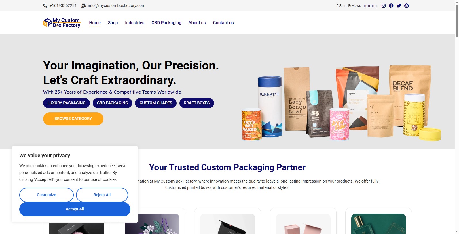 My Custom Box Factory is the latest version of our online custom packaging platform that brings both custom mailer boxes and custom retail boxes all in one offering for businesses of all sizes.