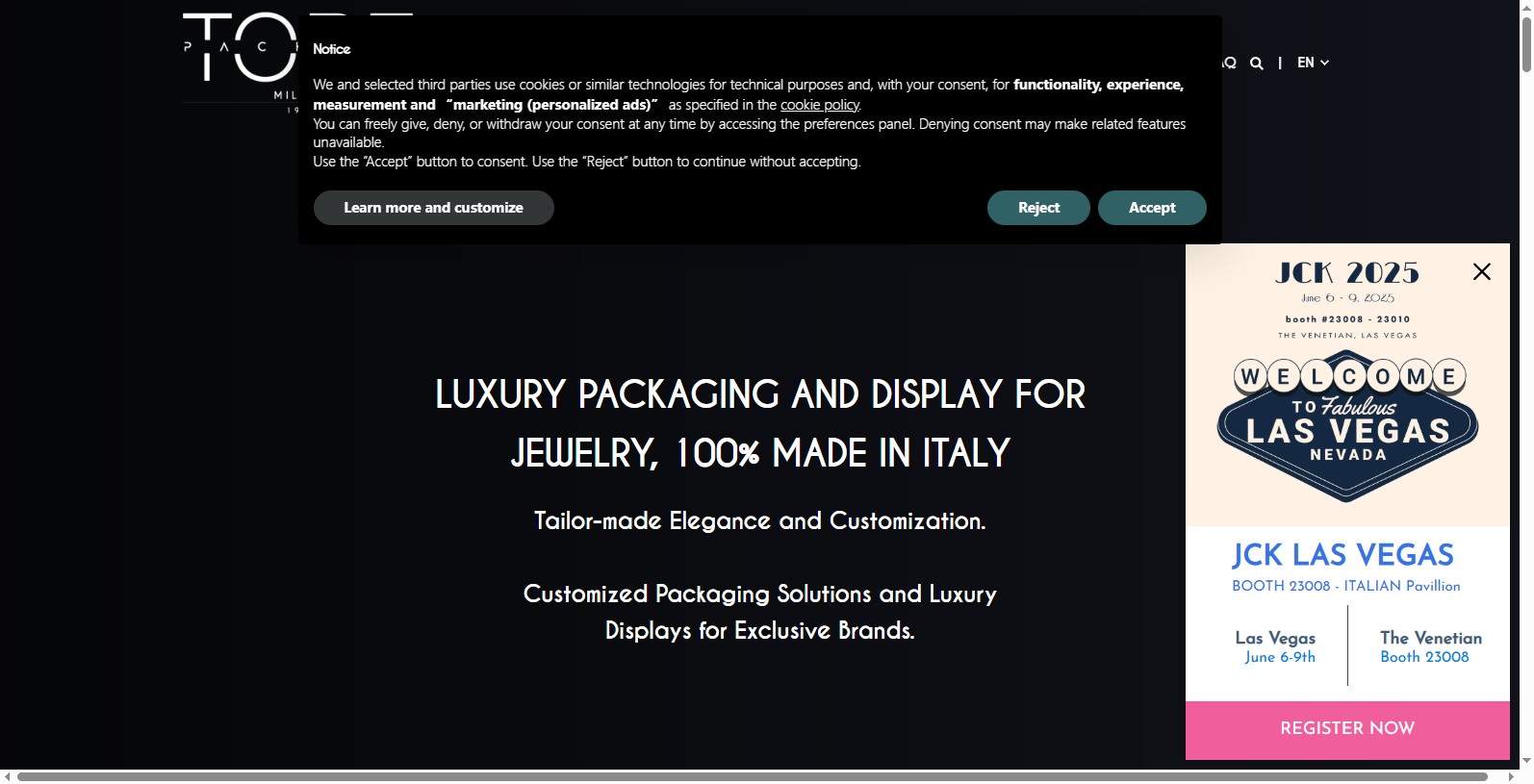 To Be Packing is an Italian packaging company specialising in luxury jewellery and retail packaging. Its Bergamo