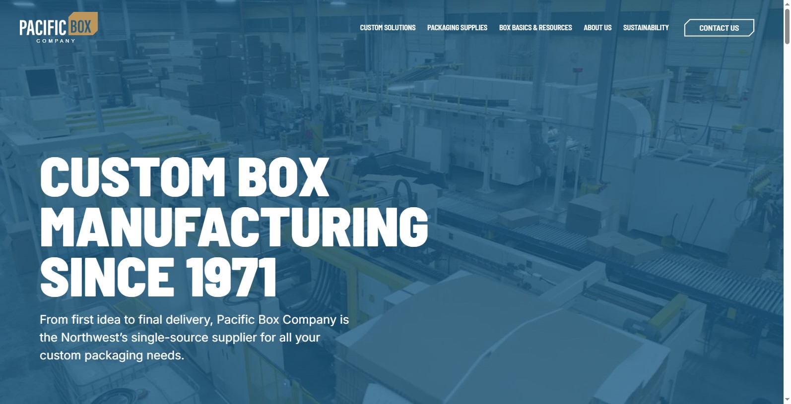 Pacific Box Co. 1971, Inc., does business in Tacoma at 4101 South 56th Street Tacoma, WA 98409. As an innovative leader of box packaging design