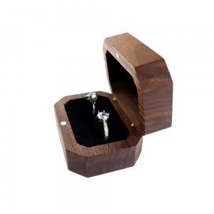 Velkoobchod Retro Octagon Walnut double Ring box Úložný box na šperky z Číny