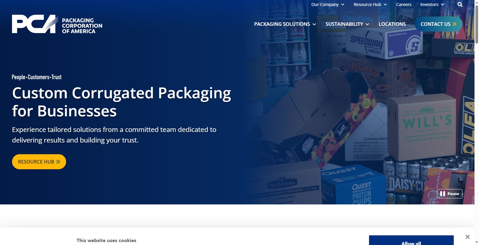 About Packaging Corporation of America (PCA) Packaging Corporation of America (PCA) is the fourth largest producer of containerboard and corrugated packaging products in the United States and the third largest producer of uncoated free-sheet paper in North America.