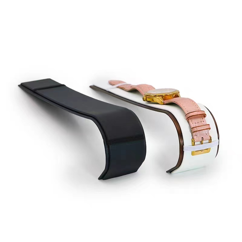 Malaza Pu leather wrap metal display stand for watch