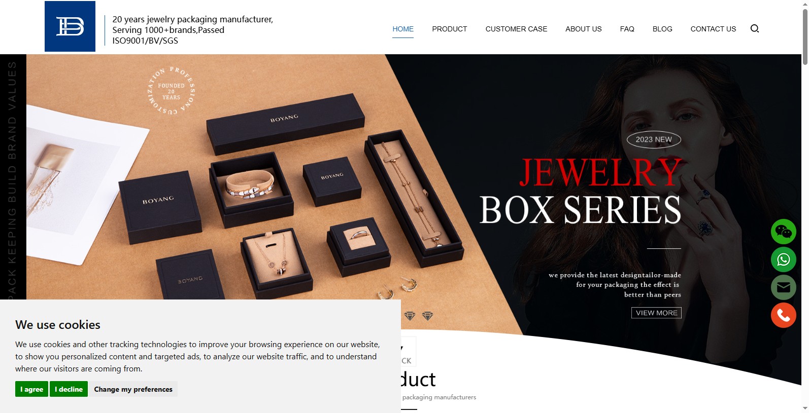 JewelryPackagingFactory is a manufacturer on jewelry box in Shenzhen China founded in 2004, which is a sub company of Boyang Packing.