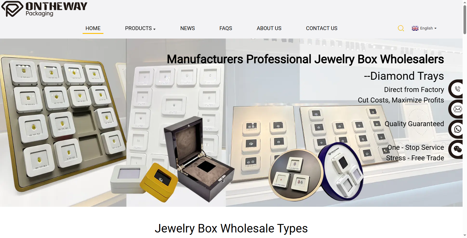Jewelrypackbox គឺជាក្រុមហ៊ុនប្រអប់វេចខ្ចប់ដែលមានជំនាញវិជ្ជាជីវៈនៅ Dongguan ប្រទេសចិន។ អស់រយៈពេលជាង 15 ឆ្នាំក្នុងការវេចខ្ចប់ដ៏ប្រណិត រោងចក្របានបង្កើតជំនាញមិនគួរឱ្យជឿ ដោយផ្តោតលើប្រអប់តម្លៃខ្ពស់សម្រាប់នាឡិកា និងគ្រឿងអលង្ការ និងសូម្បីតែសម្រាប់វត្ថុអំណោយហាងរបស់អ្នក។