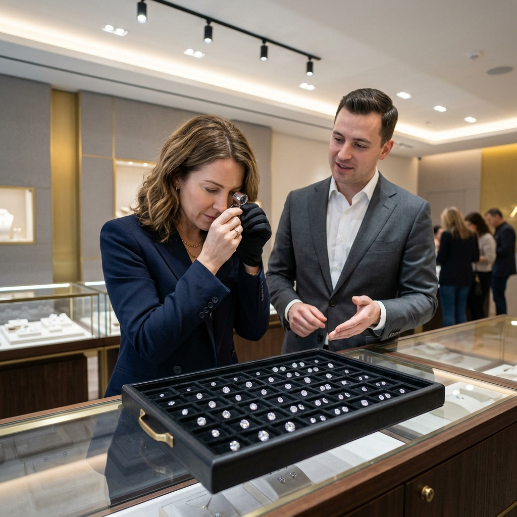 Professional diamond display tray in luxury jewelry