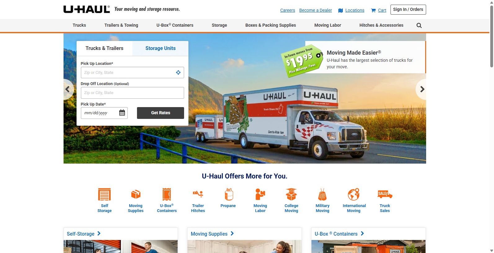 U-Haul is a household name in the moving and truck rental industry, which offers a variety of moving and storage services.