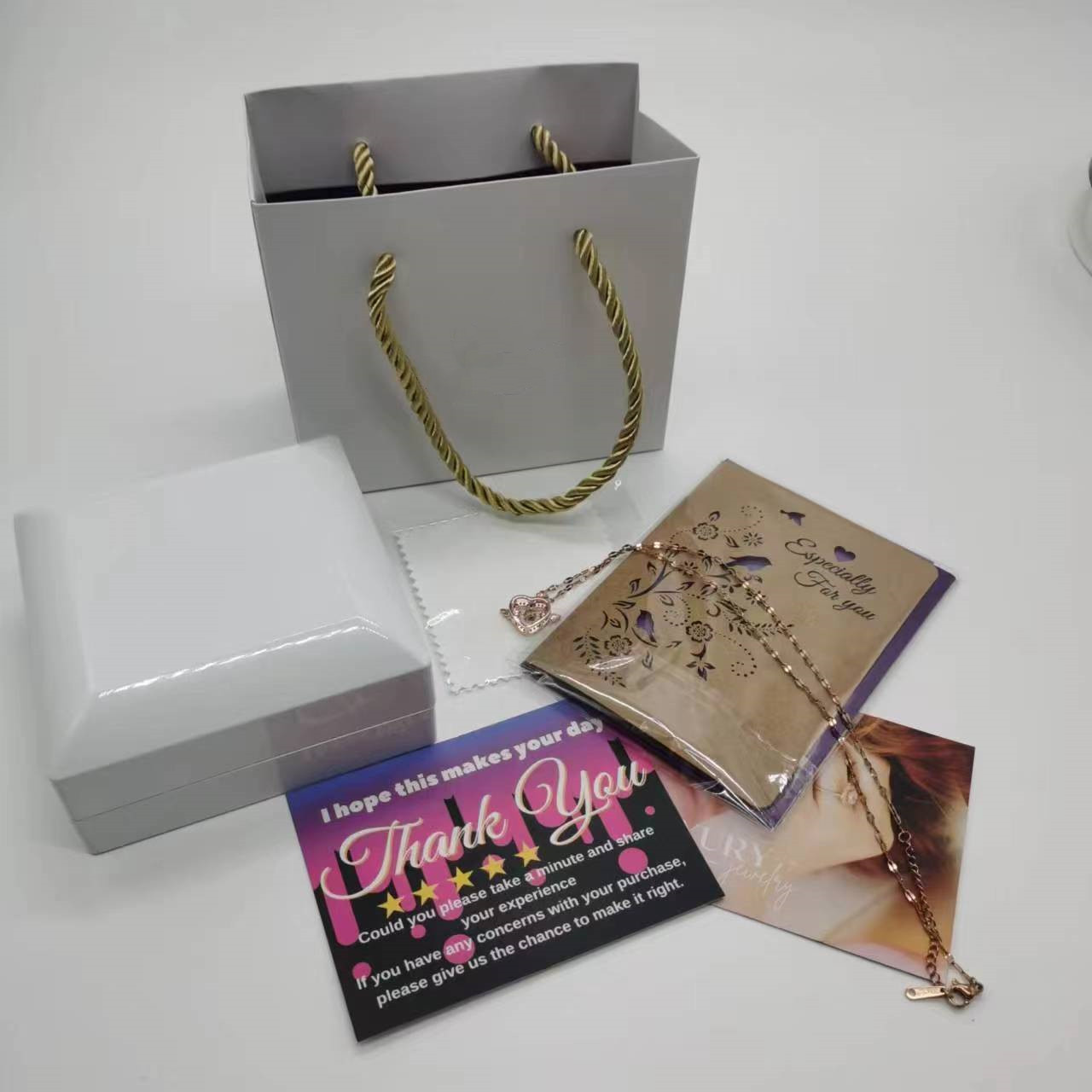 custom white jewelry box with led 