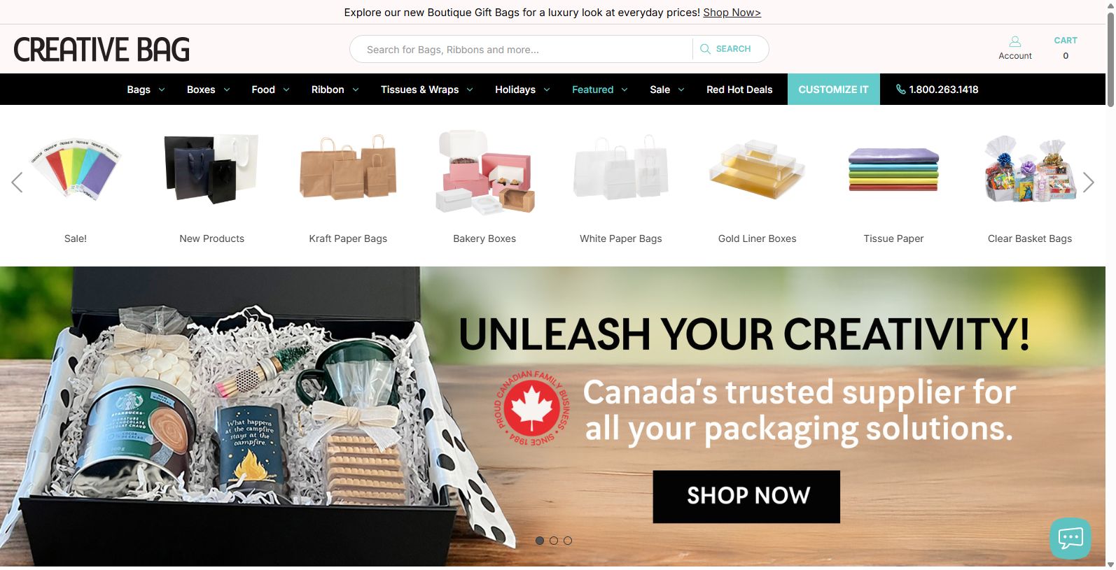 Creative Bag, with a retail outlet at 1100 Lodestar Rd Unit #1 in Toronto, has over 40 years experience in packaging.