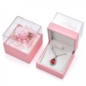 cutom color jewelry  box with flower from China factory