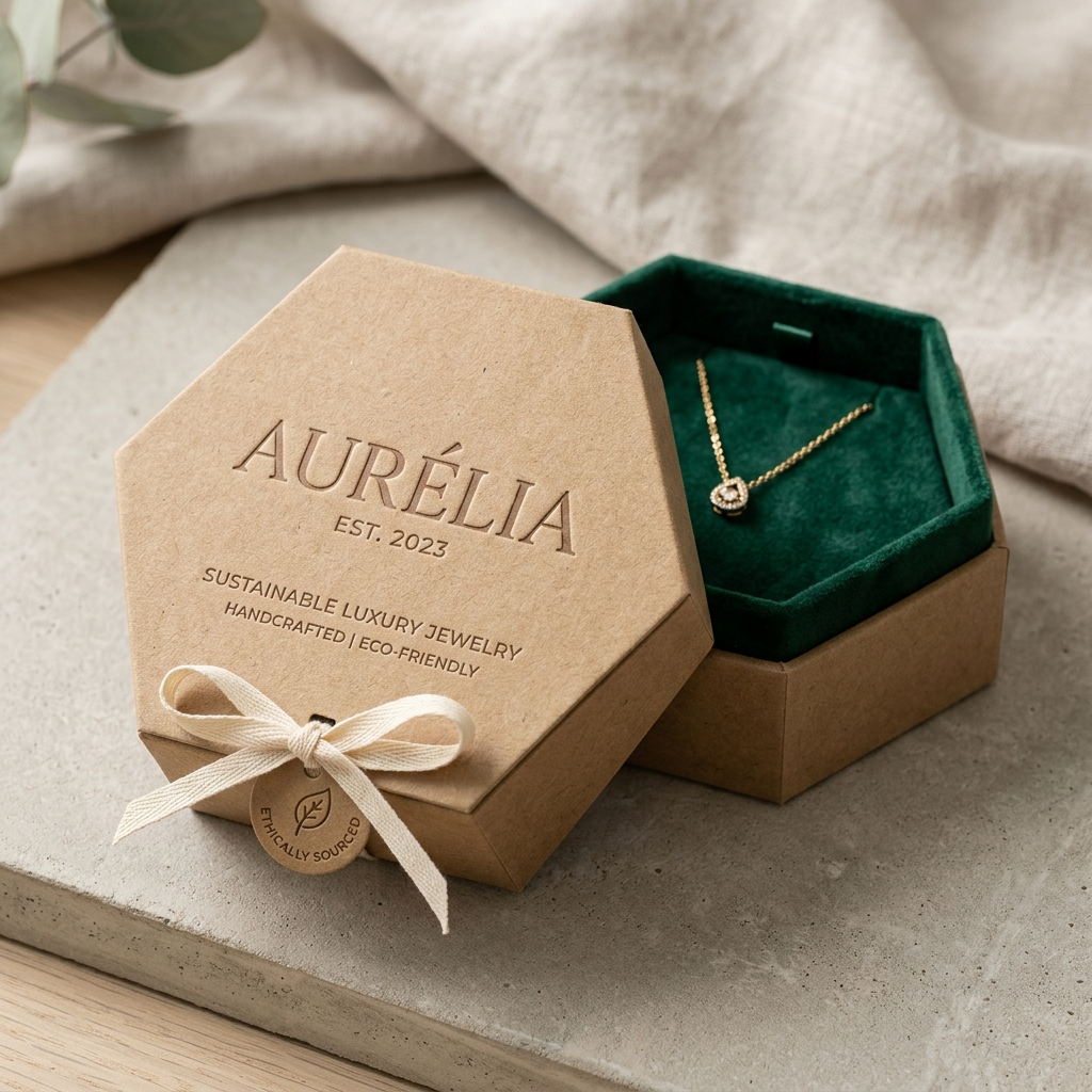 Luxurious sustainable jewelry packaging box design