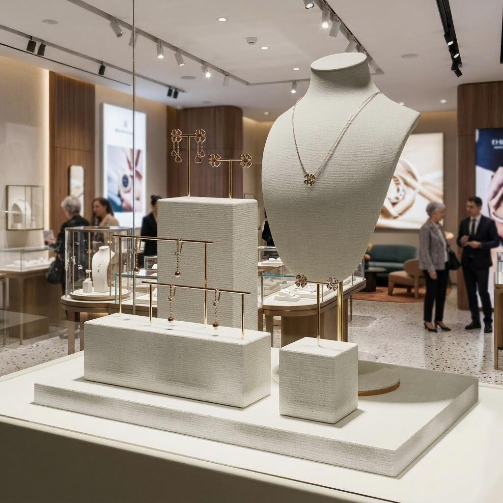 Luxury Metal Jewelry Display Sets Used in Retail Stores
