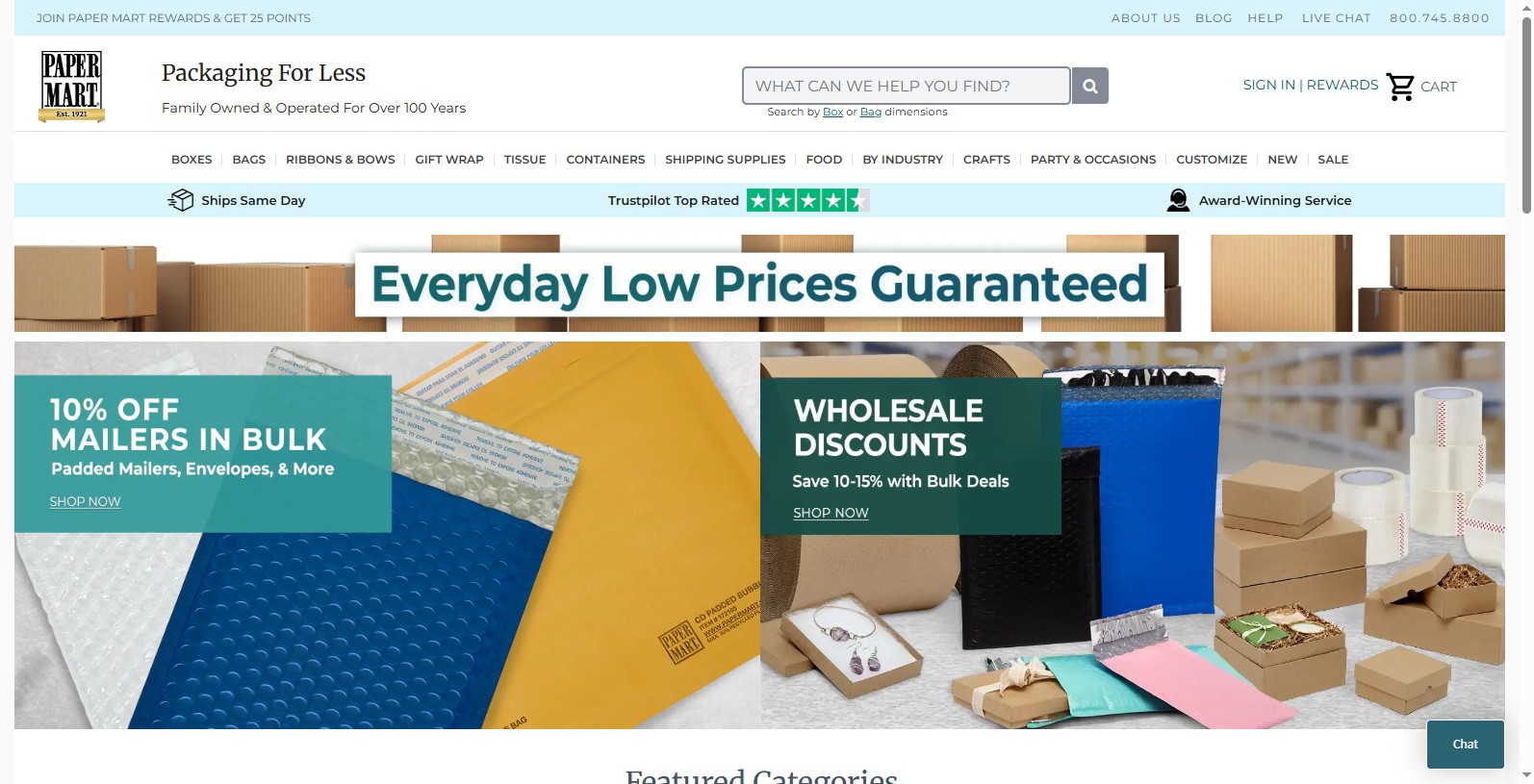Papermart If you have questions, we can help! Family-owned since 1921 and based in Orange, California, this business has expanded to become the favored choice for small businesses, event planners, and large corporations.