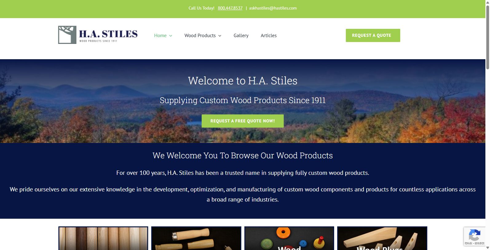 Since 1911, H.A. Stiles has been a trusted name in wood product manufacturing, serving industrial and consumer clients with craftsmanship, consistency, and care.