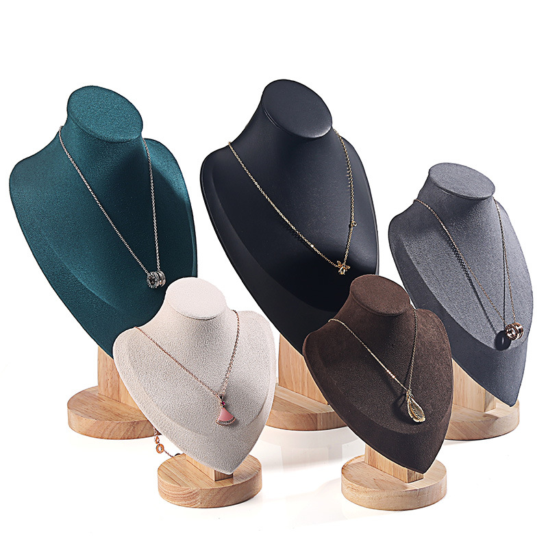 Wooden Jewelry Bust Displays