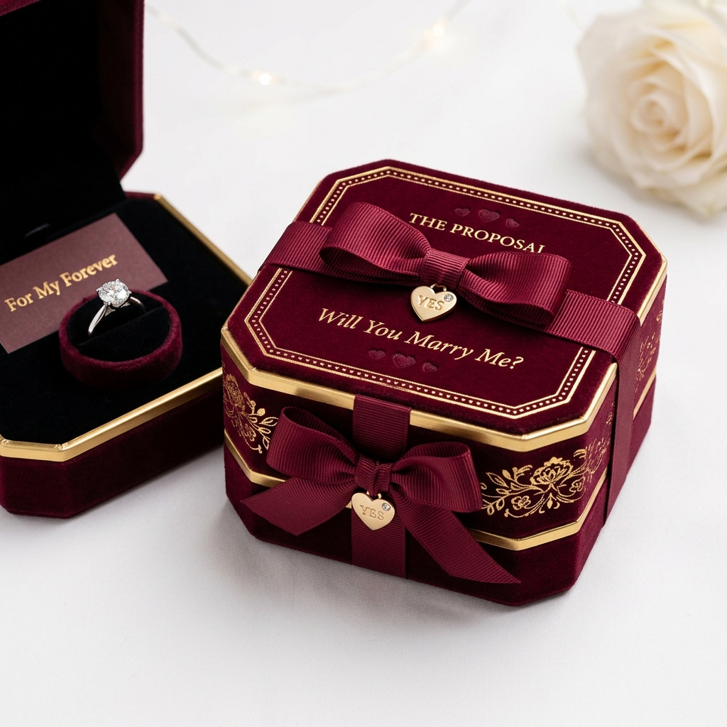 luxury Bow Tie Jewelry Boxes-Romantic Proposal Boxes