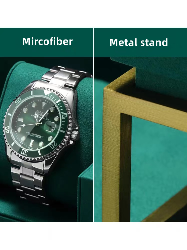 Custom green mircofiber watch display