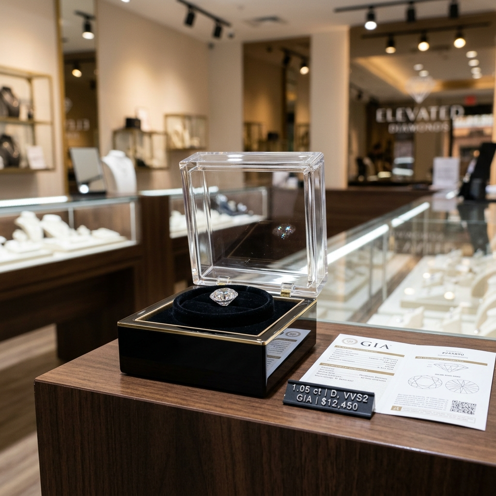 Professional retail diamond presentation box