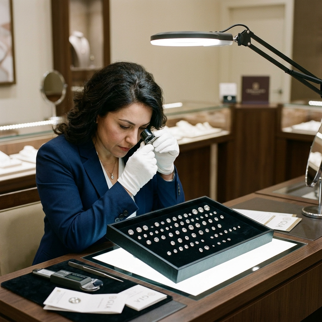 Proper lighting setup for professional diamond tray