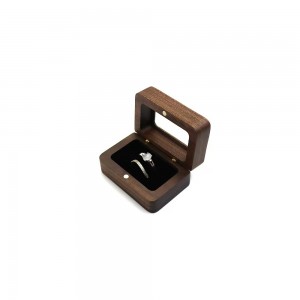 square jewelry wooden box for double ring