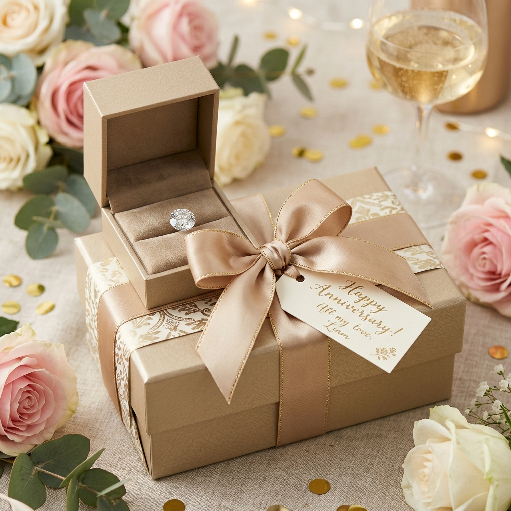 Beautiful gift wrapped loose diamond box