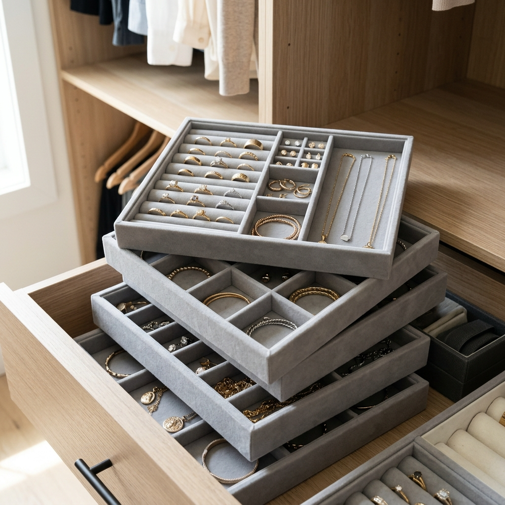 Orderly separated systematic storage trays