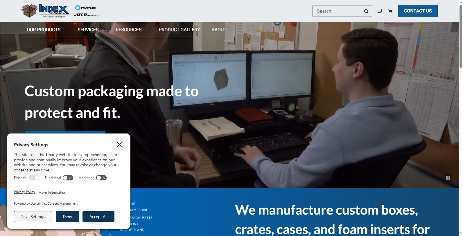 About Us Index Packaging is a veteran owned packaging company located in Milton, NH. About Founded in 1968, the company has five locations in New Hampshire totaling more than 290,000 square feet of production and warehouse space.