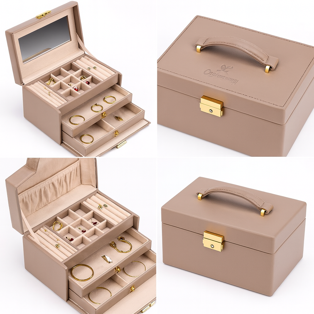 Never put the Leather Jewelry Box under heavy objects, fold it or stack it randomly to avoid wrinkling the leather or damaging its structure.