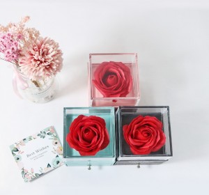 caixa de flores de sabão para jóias