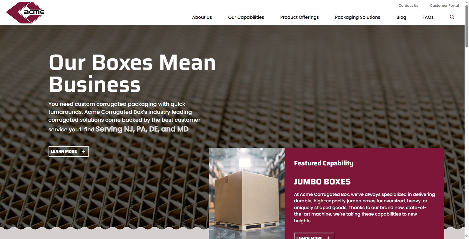 Acme Corrugated Box Co., Inc., is headquartered in Hatboro, Pennsylvania, USA, and has been a family-owned business since 1918.