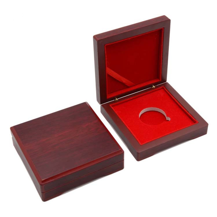 Custom Piano lacquer wooden Coin box with red insert