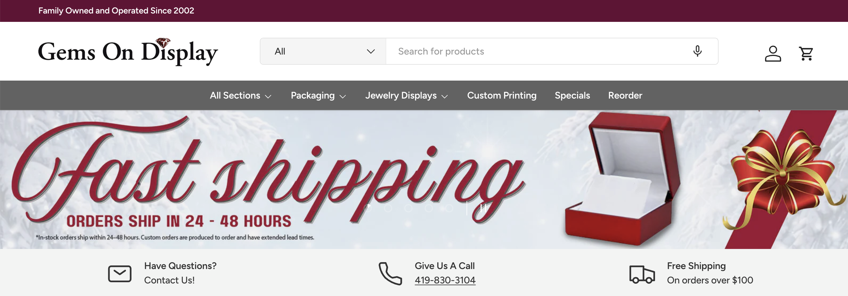 9. Gems On Display – High-End Paper Jewelry Packaging Supplier with Display Options