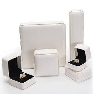 kotak perhiasan kulit Pu putih