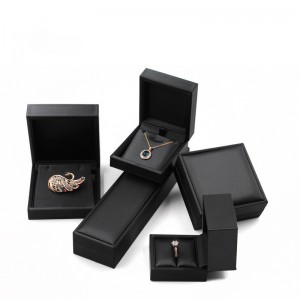 black Pu leather jewelry box