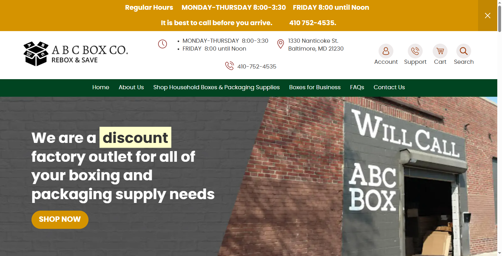 ABC Box Co. is based in Baltimore, Maryland, and is dedicated to providing quality boxes and packing supply, at a fraction of the cost for alternative traditional retail moving box or packaging supply.