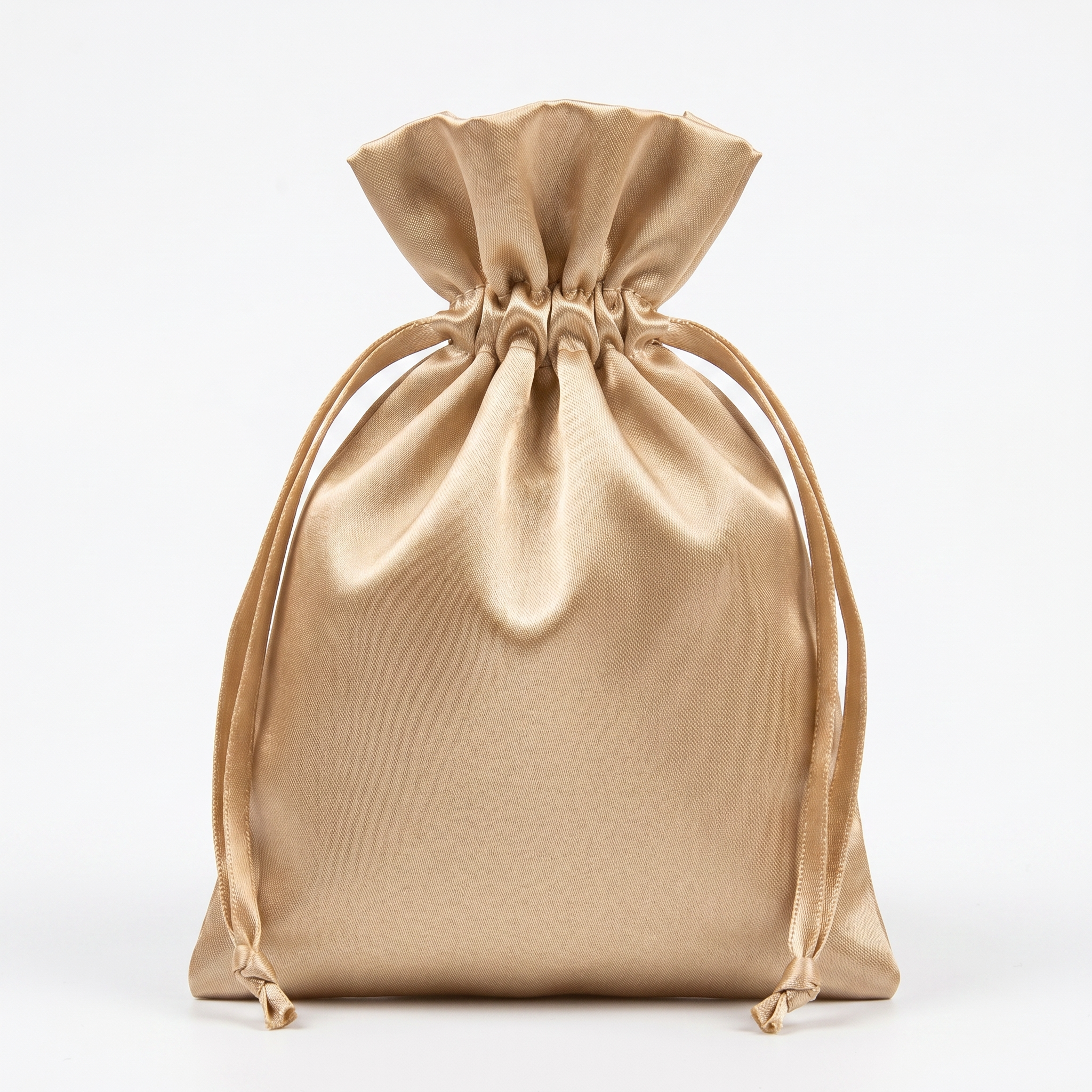 Custom Satin Jewelry Champagne Gold Pouch