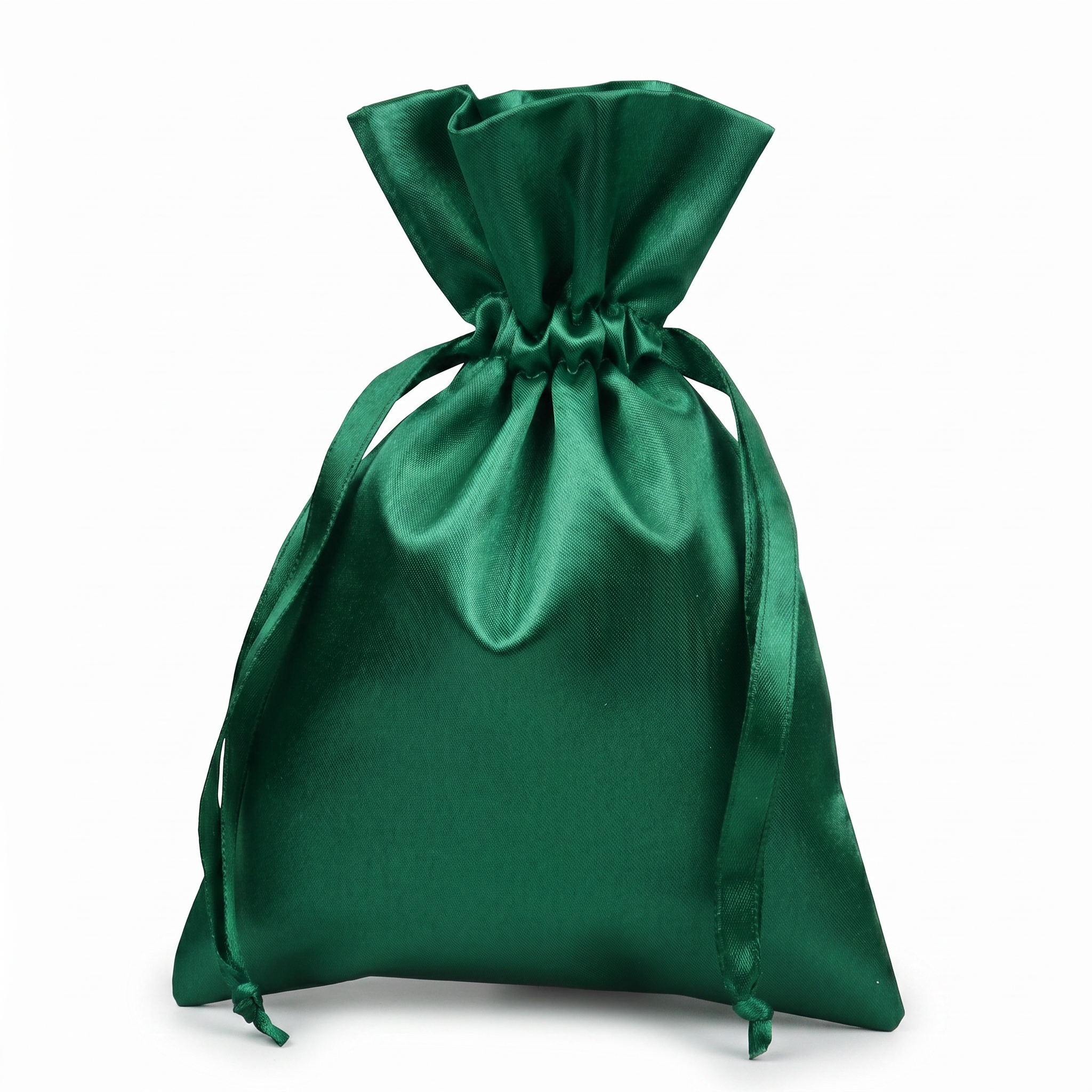 Custom Satin Jewelry Emerald Green Pouch