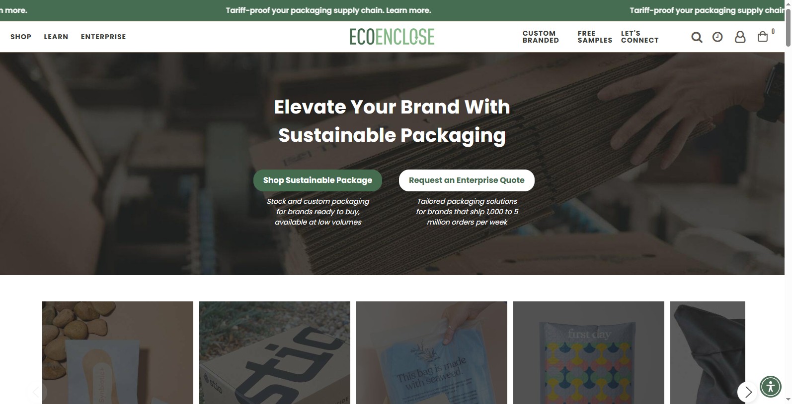 EcoEnclose is an eco-friendly packaging company located in Colorado, USA. The brand is a trailblazer when it comes to 100% recycled and recyclable shipper boxes, mailers, and wrapping materials.