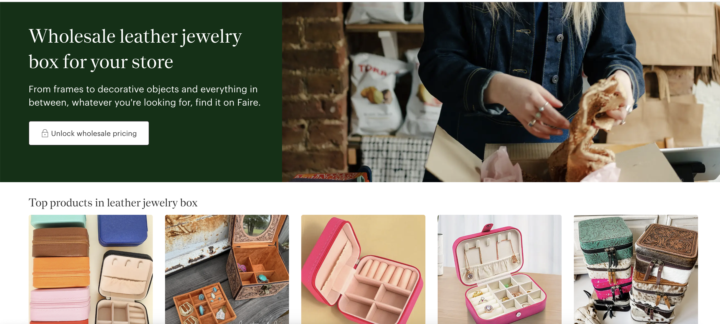 Faire – Marketplace Supplier of Leather Jewelry Boxes