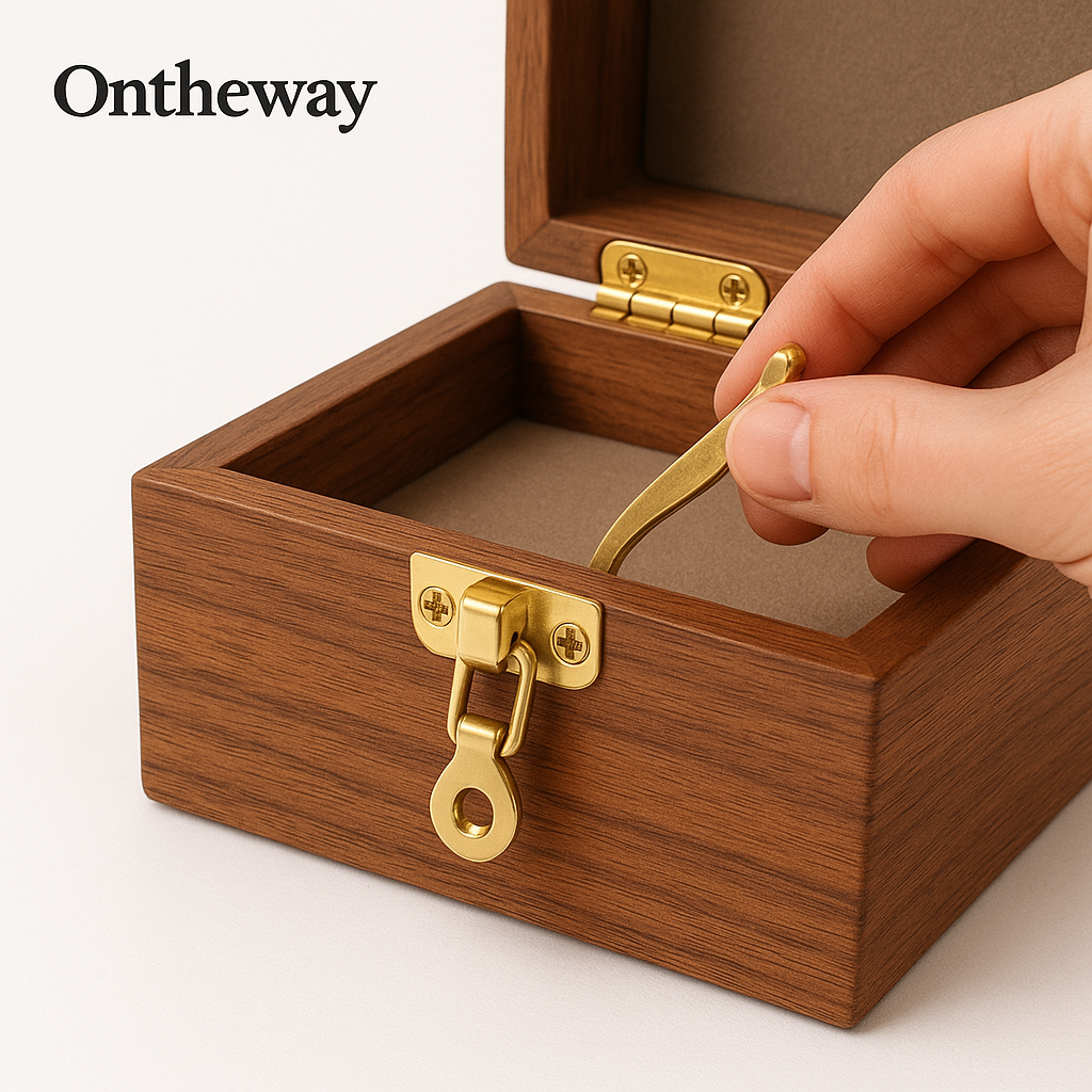 After surface treatment, the next critical step in finishing a wooden jewelry box is hardware installation.