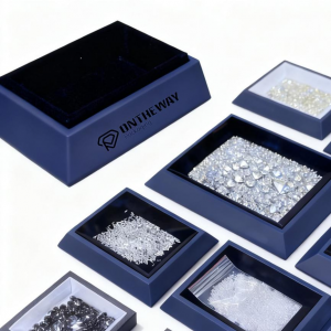 High-end faux leather tray-style display boxes, suitable for brand stores or VIP gift applications.