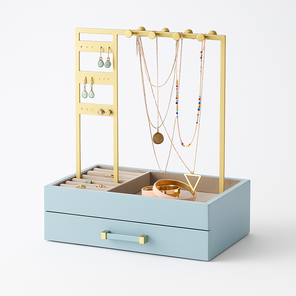 Multipurpose wooden jewelry boxes and retail display racks for sale