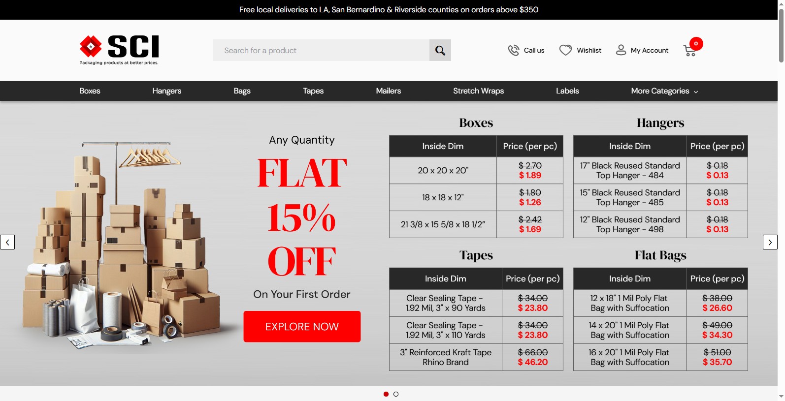 Sewing Collection is a U.S. packaging supplier with warehouses in Los Angeles. It offers standard and customized boxes with packaging accessories, including hangers, tape, mailers and labels.