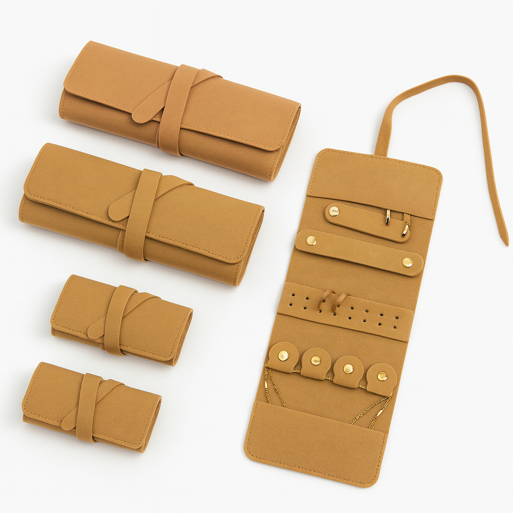 This foldable leather jewelry box can hold rings, necklaces, and earrings, making it easy to carry and protecting your jewelry from scratches.