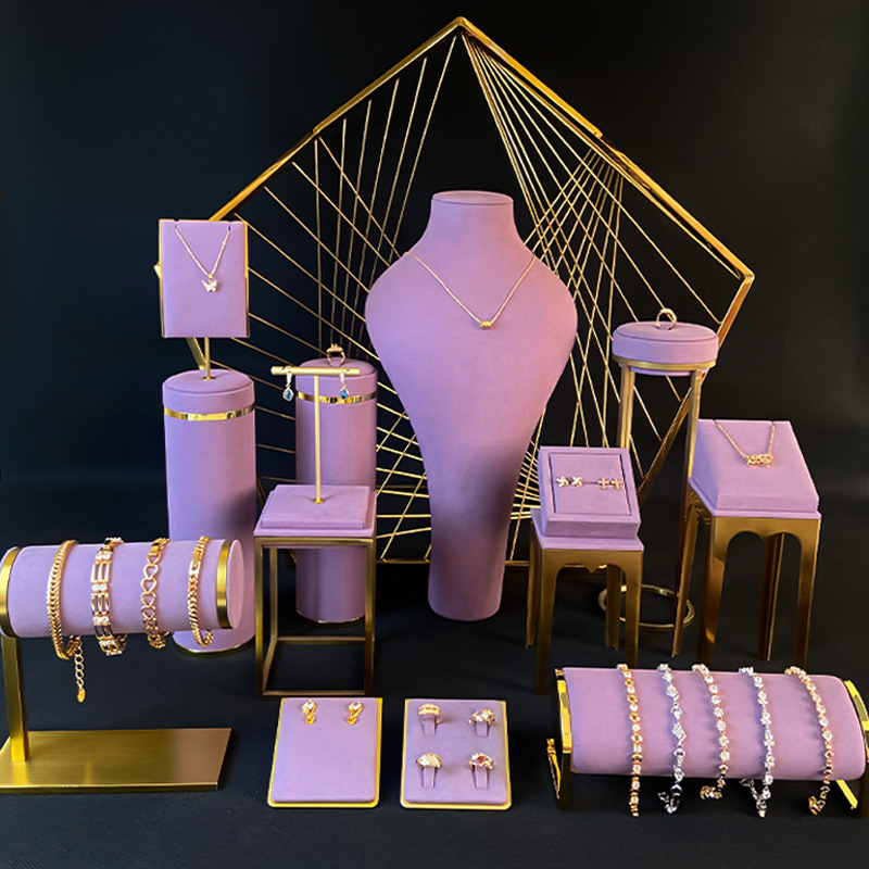 New violet-toned jewelry display props